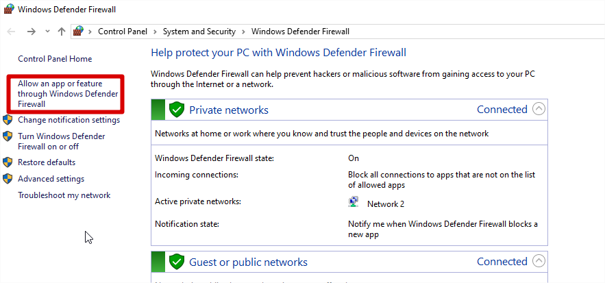 Windows Defender Firewall