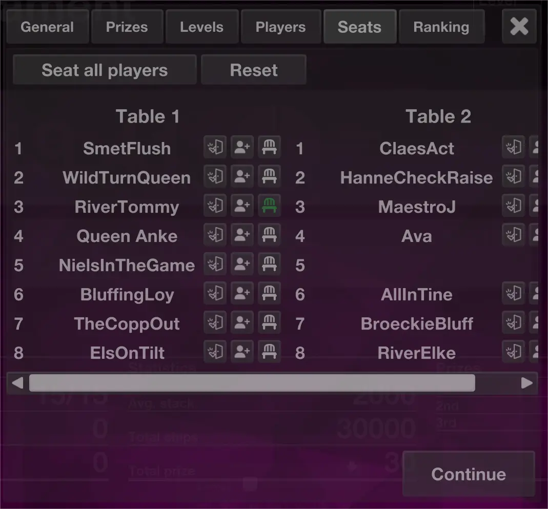 The Seats tab